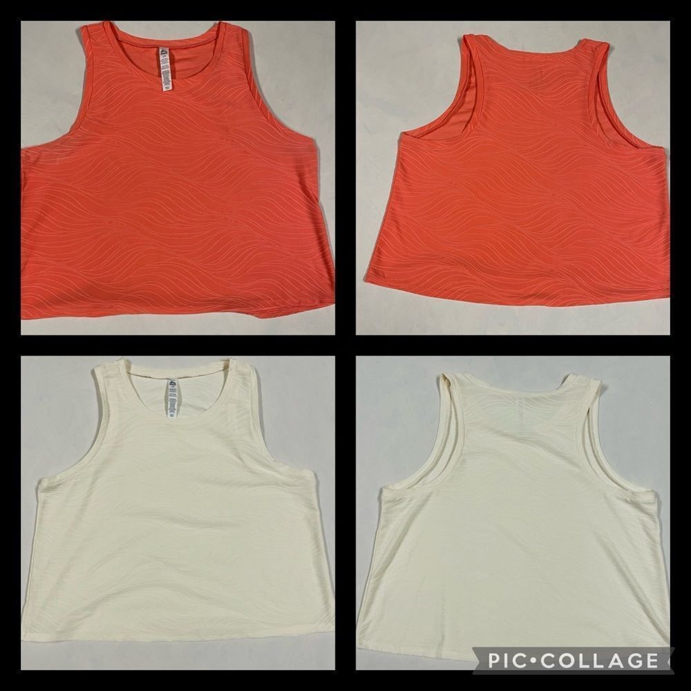 RBX Ladies crop top - you get two tops one in off white and the other in orange